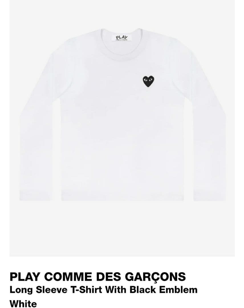 M正規品PLAY COMME DES GARÇONS 長袖Tシャツ M ホワイト