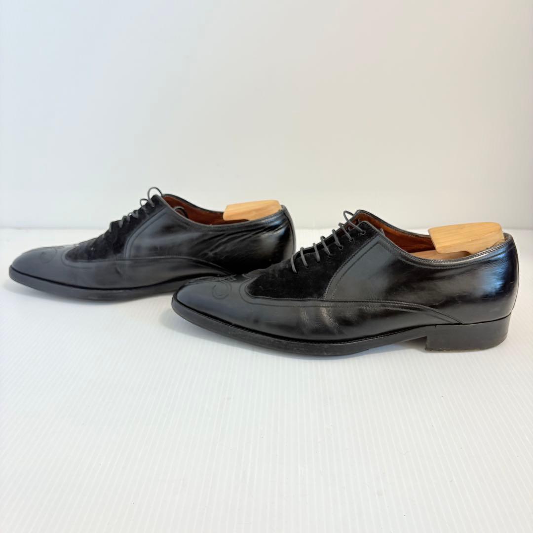 【最高級】ア・テストーニ ウイングチップ ビジネスシューズ スエード 26.5