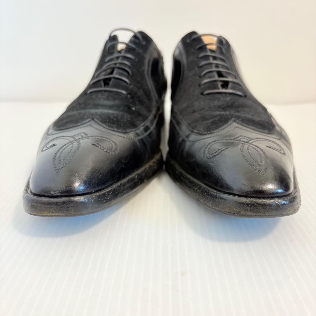 【最高級】ア・テストーニ ウイングチップ ビジネスシューズ スエード 26.5