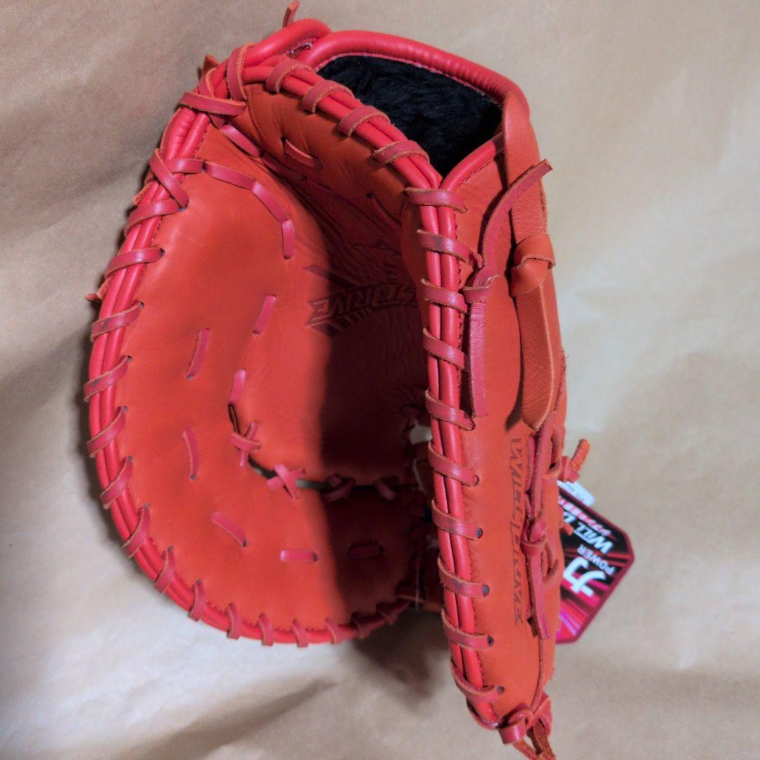 ミズノ:野球:ファーストミッ: 軟式用: :右投げ:大人用:オレンジ