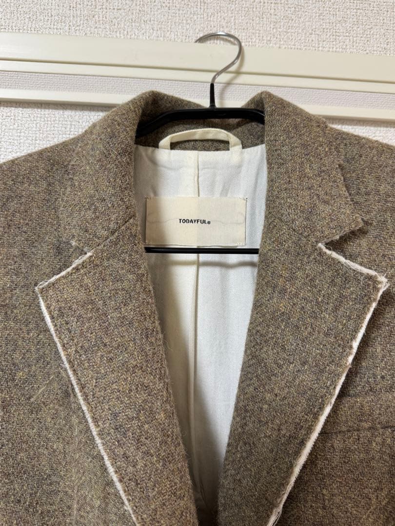【美品】TODAYFUL CUTOFF WOOL JACKET 36 Olive