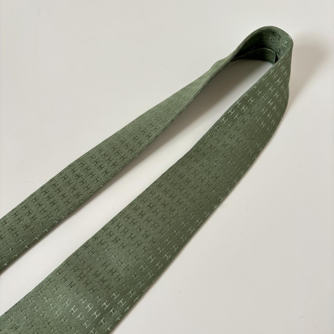 [エルメス]【超人気・美品】エルメス/ネクタイ/ファソネH柄/シルク