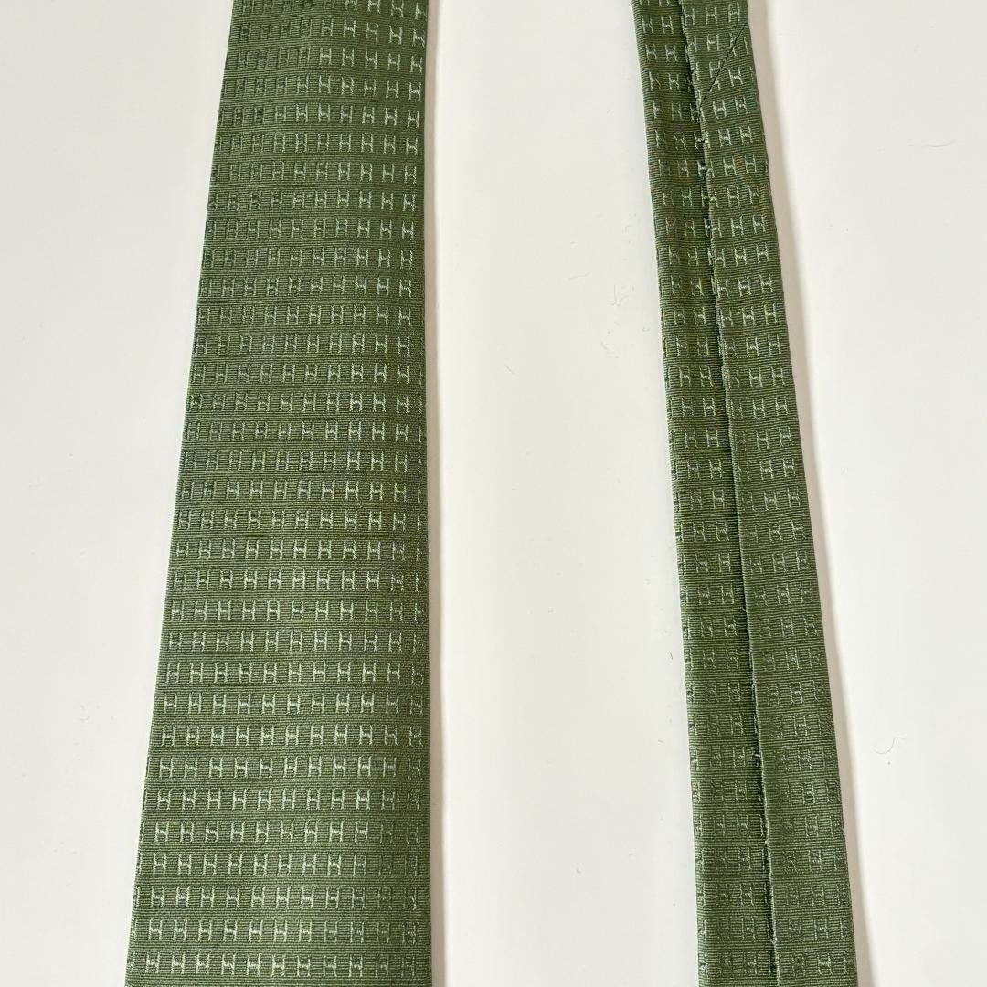 [エルメス]【超人気・美品】エルメス/ネクタイ/ファソネH柄/シルク