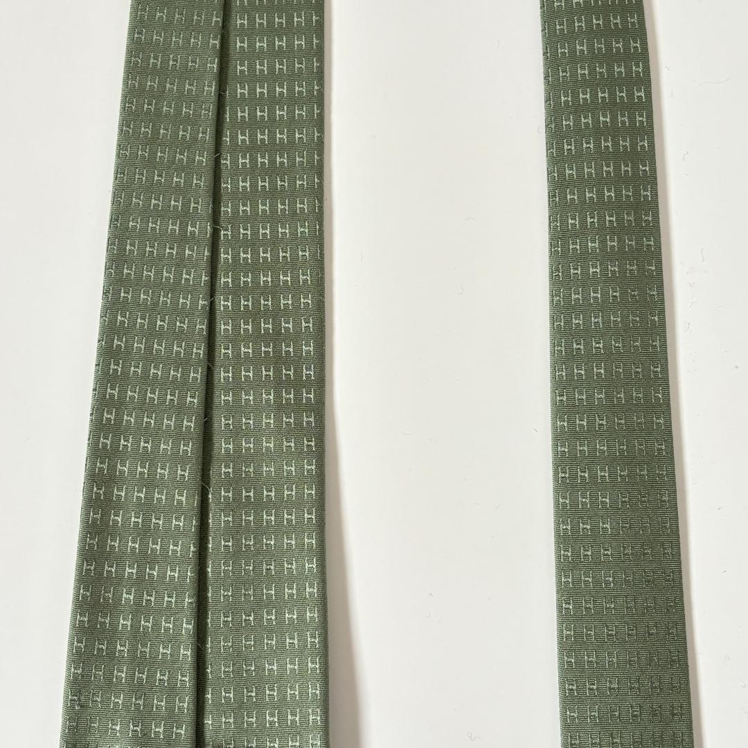 [エルメス]【超人気・美品】エルメス/ネクタイ/ファソネH柄/シルク