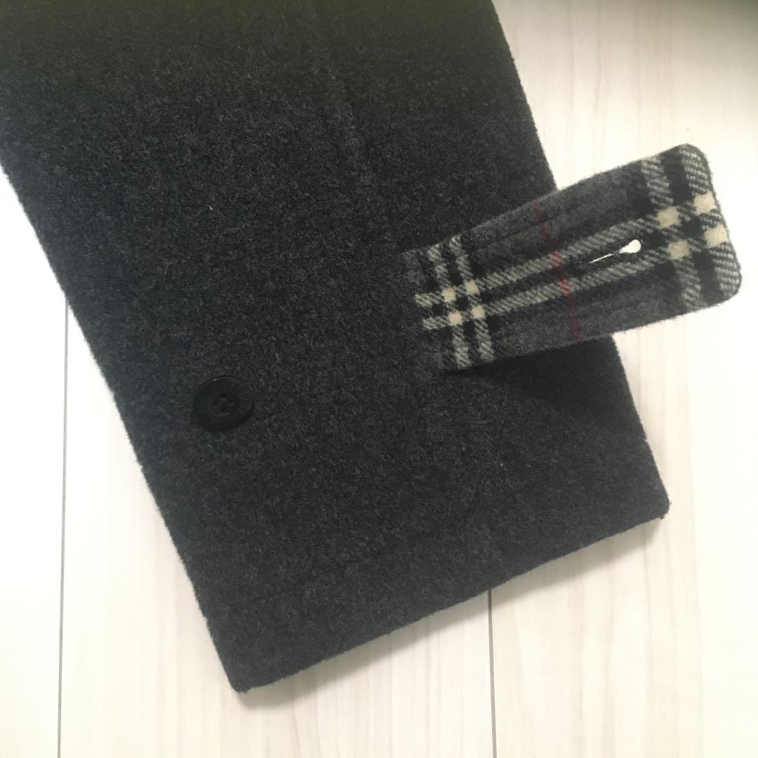 羊毛仕立て高級　BURBERRY BLACK LABEL 黒 ダッフルコート L
