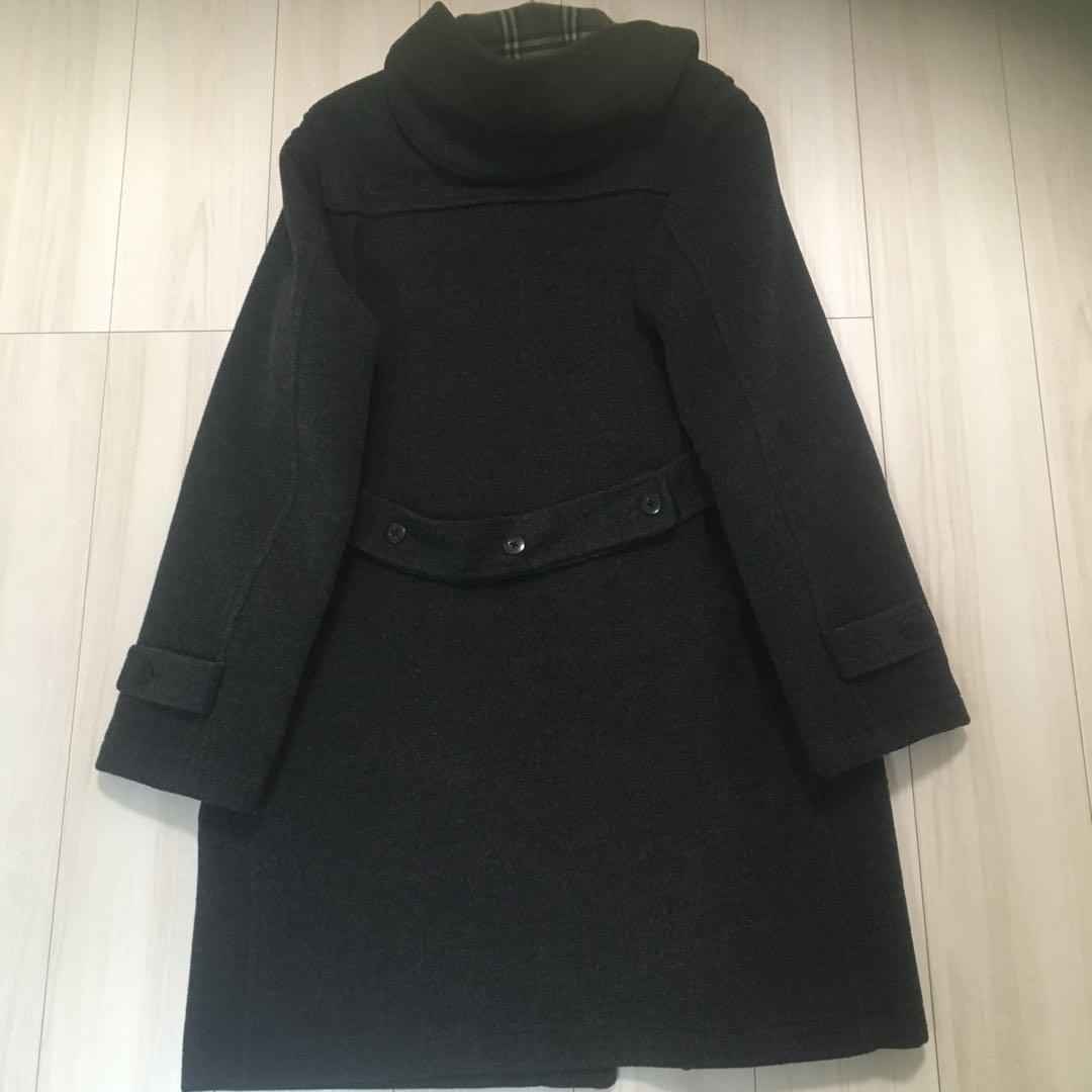 羊毛仕立て高級　BURBERRY BLACK LABEL 黒 ダッフルコート L