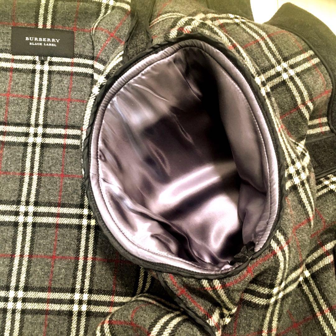 羊毛仕立て高級　BURBERRY BLACK LABEL 黒 ダッフルコート L