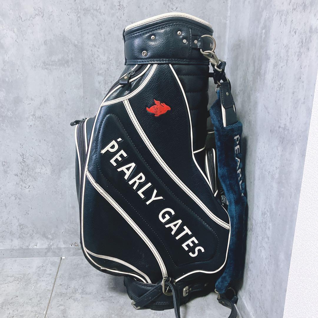 【希少】パーリーゲイツ 3点式 キャディバッグ ツアーモデル レザー調