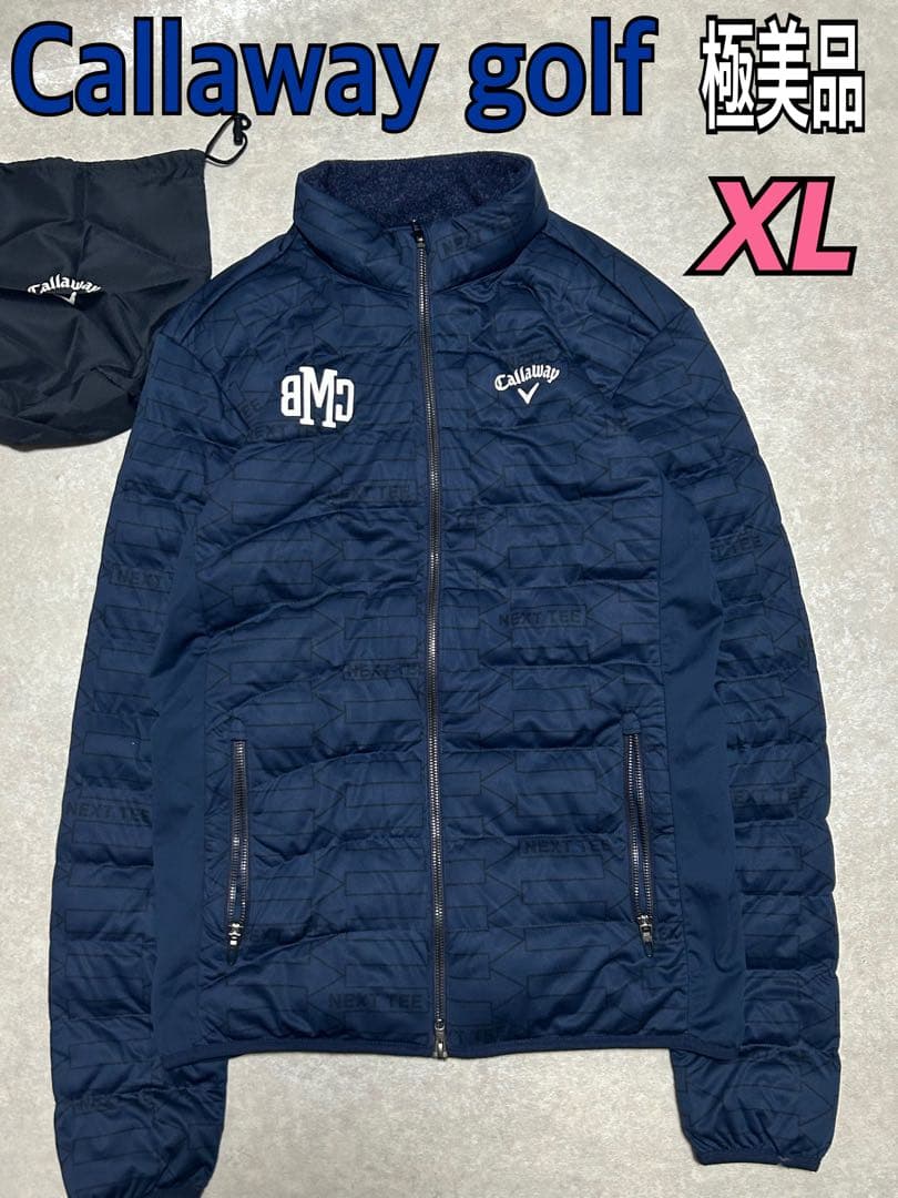 極美品 Callaway golf キルティングダウン ネイビー XL