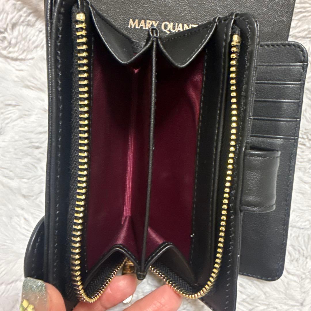 MARY QUANT ブラック二つ折り財布