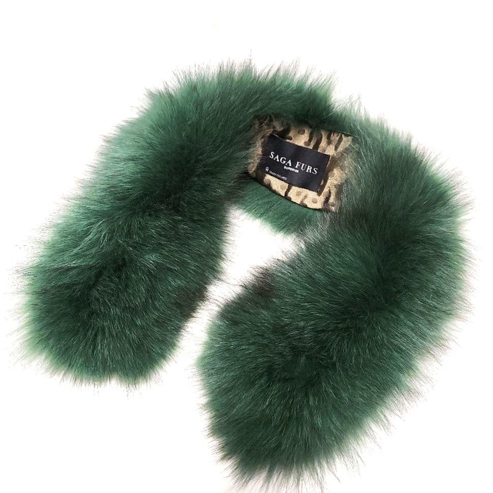 ​美品✨SAGA FURS 最高級フォックスファー レア色グリーン サガ
