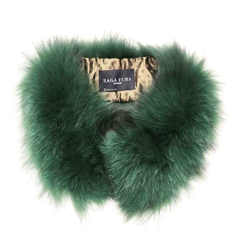 ​美品✨SAGA FURS 最高級フォックスファー レア色グリーン サガ