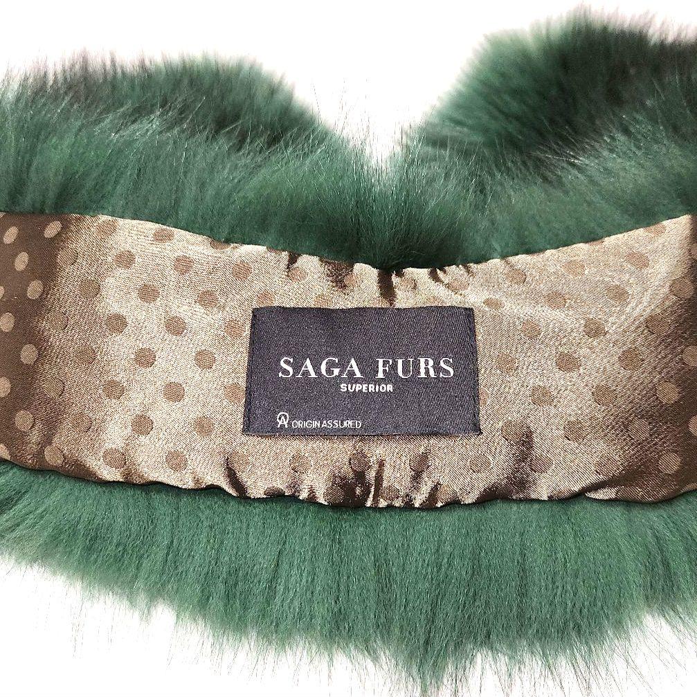 ​美品✨SAGA FURS 最高級フォックスファー レア色グリーン サガ