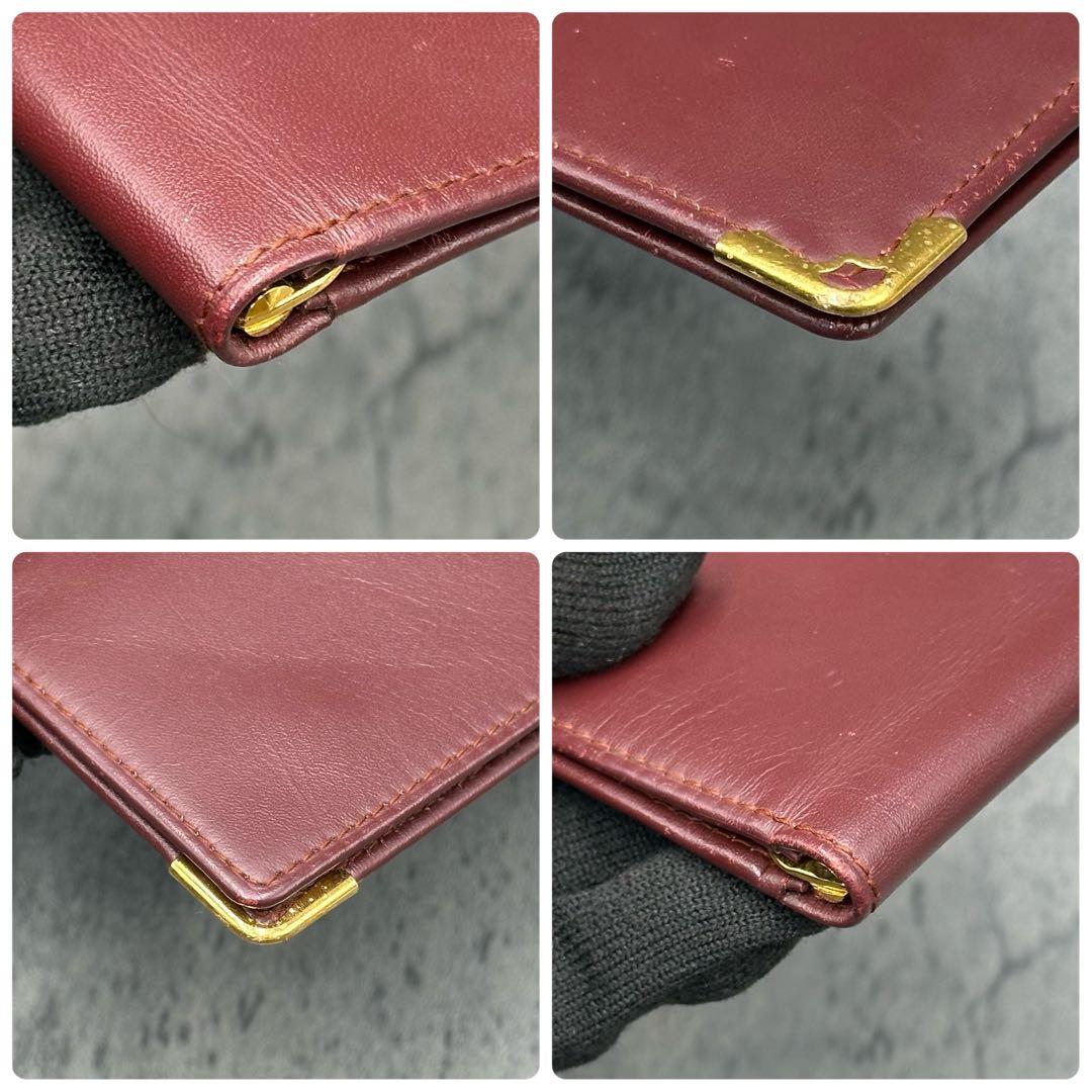 カルティエ マストライン マネークリップ レザー ボルドー カード付き メンズ