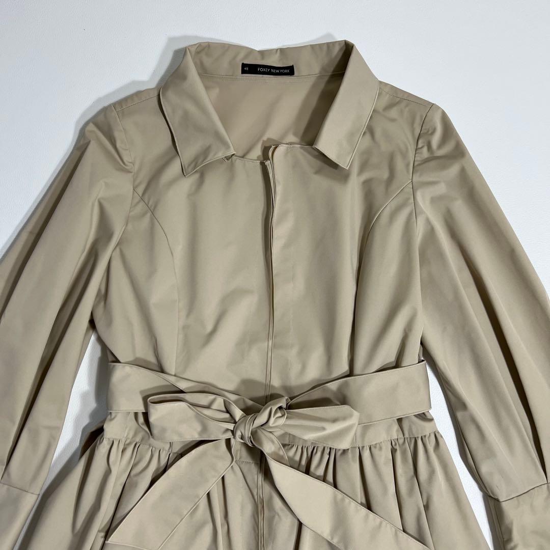 良品　FOXEY NEWYORK フォクシー　スプリングコート　ベージュ　42
