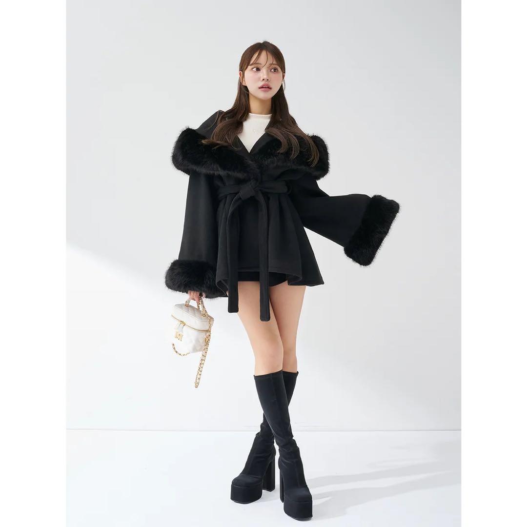 新品タグ付 ダーリッチ FL ウエストベルトプリンセスラインコート ノベルティ