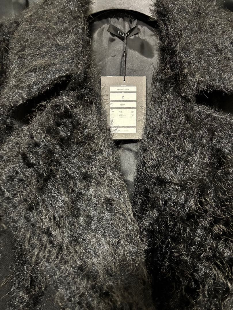 ターク(taakk)ダブルブレストコート　サイズ2 ブラック