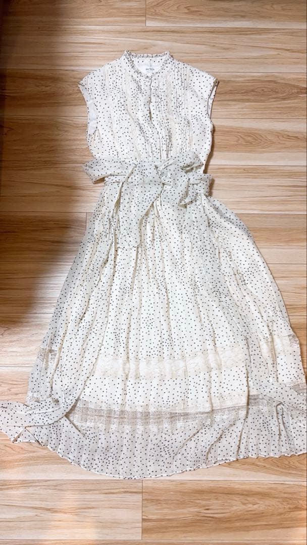 ワンピース Her lip to PolkaDot SideBowPleated Dress