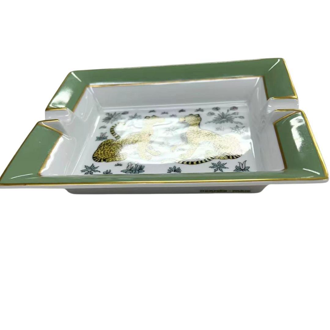 <希少> HERMES エルメス 灰皿 トレイ 小物入れ 豹 レオパード