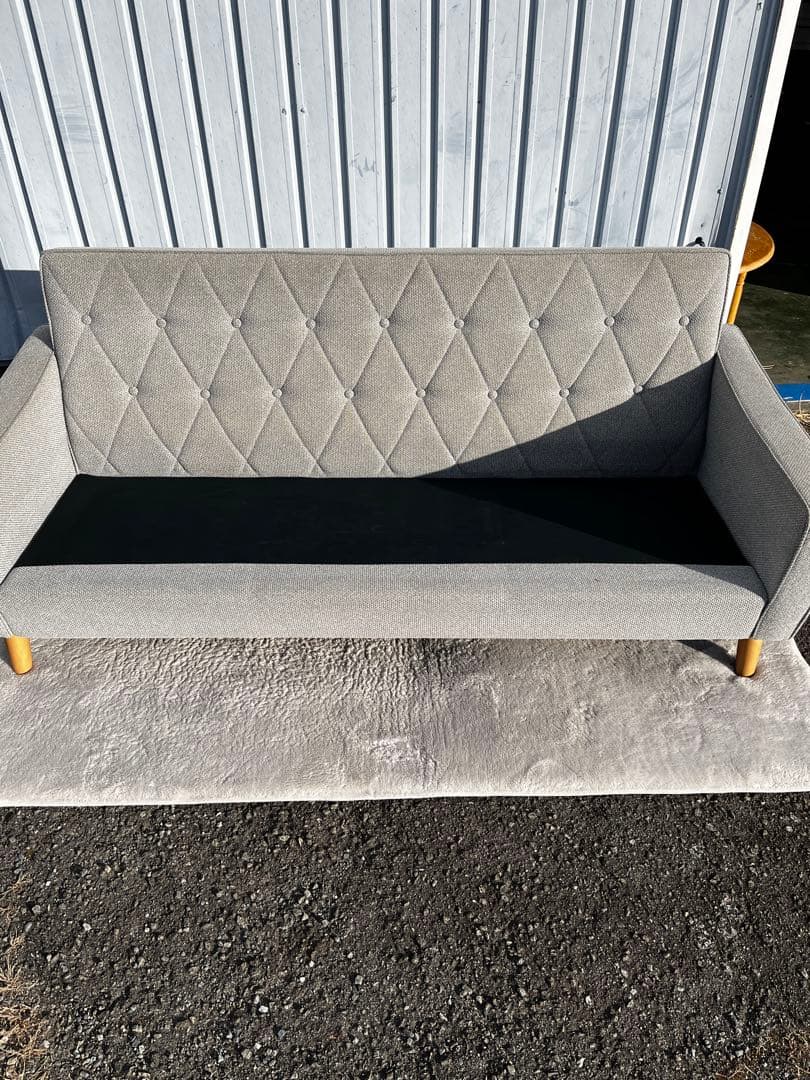 カリモク60 3P ロビーチェア　ミストグレー中古品