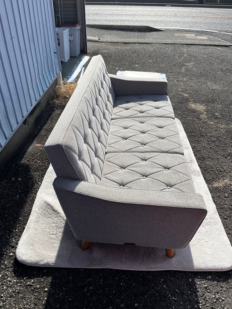 カリモク60 3P ロビーチェア　ミストグレー中古品