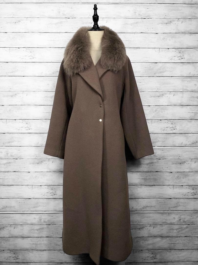 完売品！ ノエラ ファーティペット付フレアチェスターコート ブラウン Mサイズ