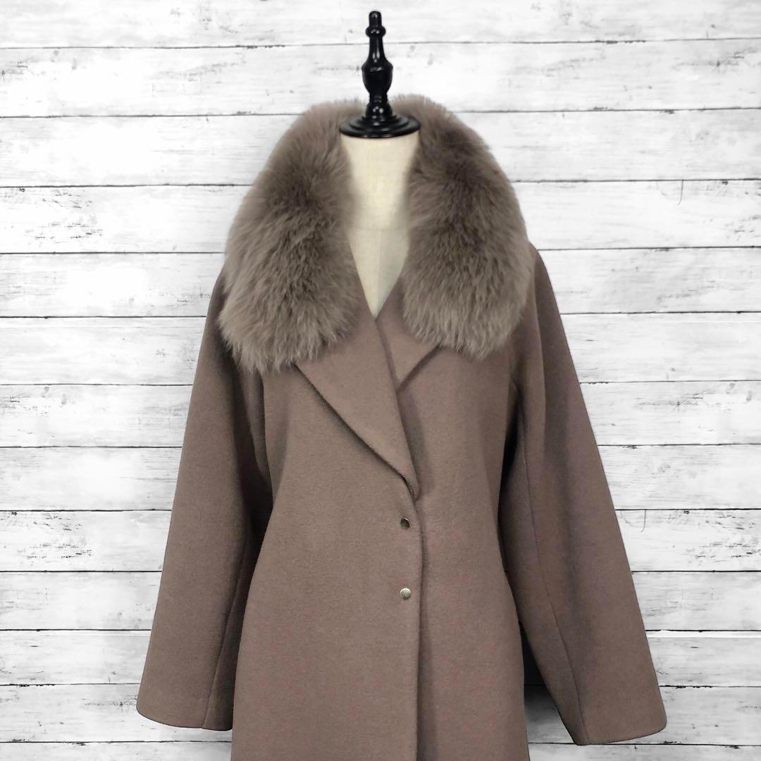 完売品！ ノエラ ファーティペット付フレアチェスターコート ブラウン Mサイズ