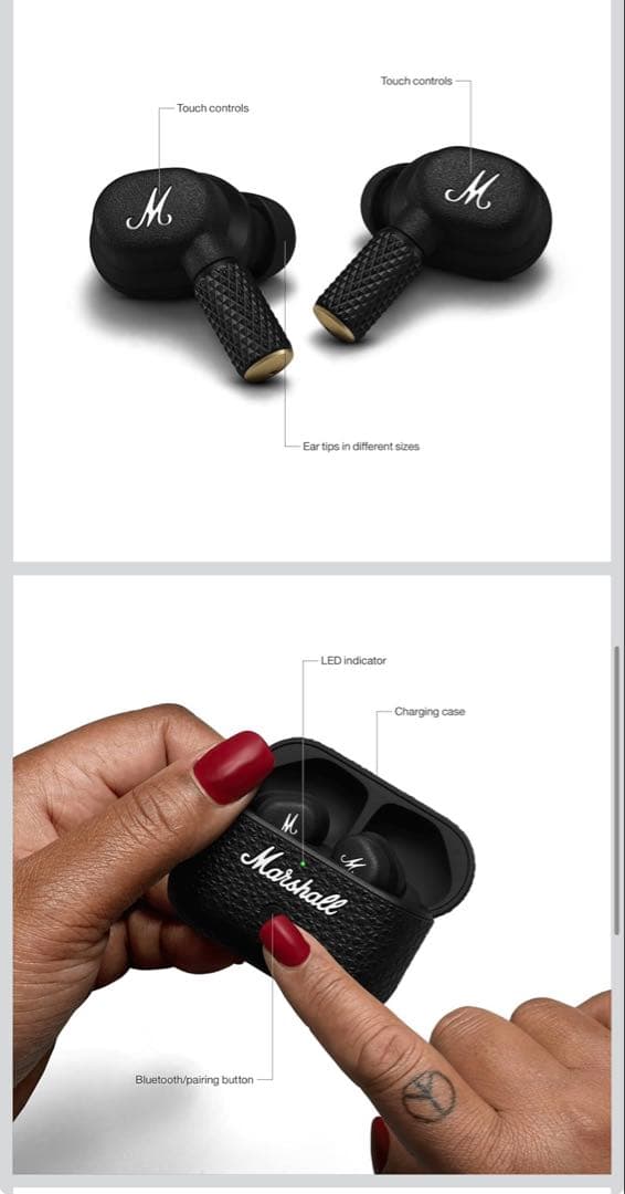 Marshall完全ワイヤレスイヤホン Motif Ⅱ A.N.C.国内正規品】