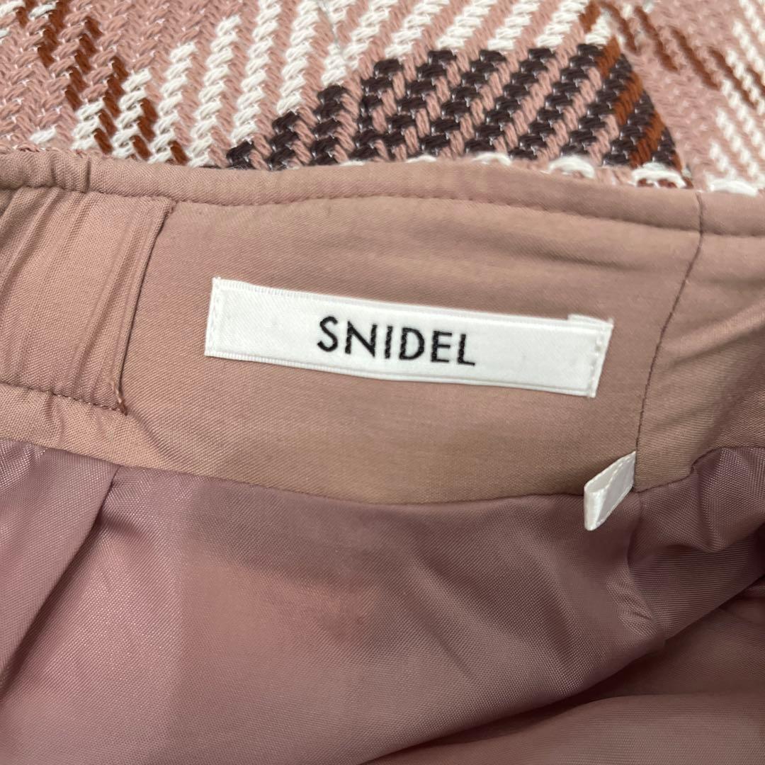 SNIDEL ロービングチェックミニスカート 0 ピンク 正規品
