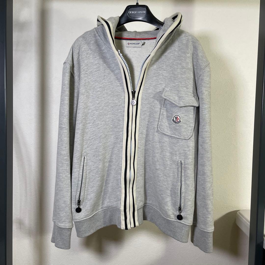 Y*u様 MONCLER グレー フルジップ パーカー　L