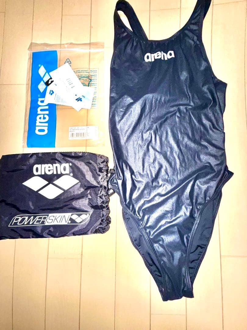 希少arena 海外版X-FLAT POWER SKIN ブラック 競泳水着
