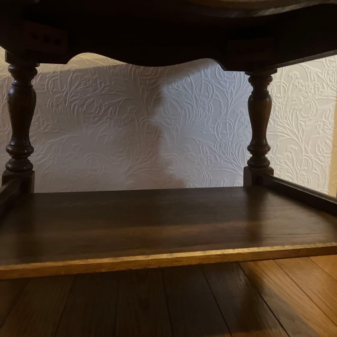 いずみ様売約済み 飛騨産業　木製ローテーブル　ダークブラウン キツツキ