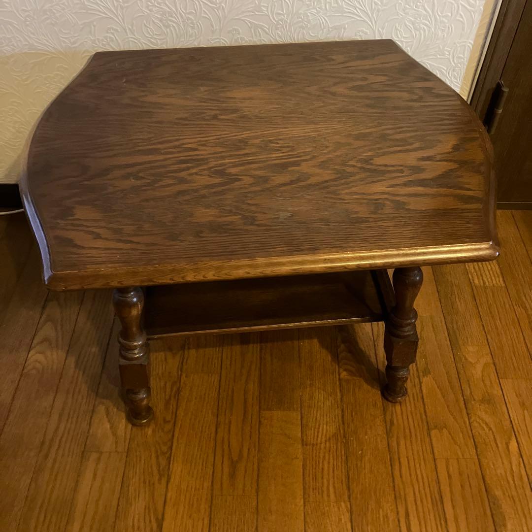 いずみ様売約済み 飛騨産業　木製ローテーブル　ダークブラウン キツツキ