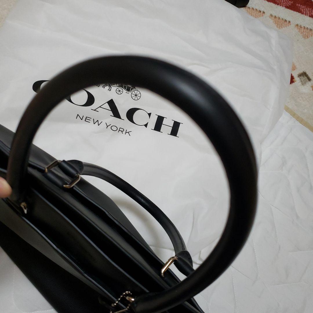 COACH 黒 レザー バッグ　メンズ　黒　ラージ