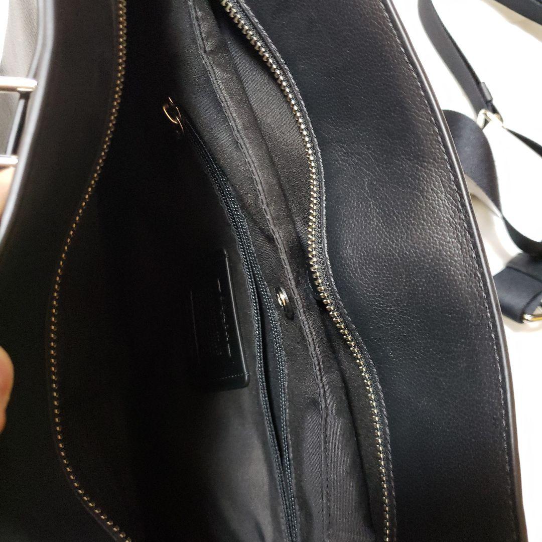 COACH 黒 レザー バッグ　メンズ　黒　ラージ