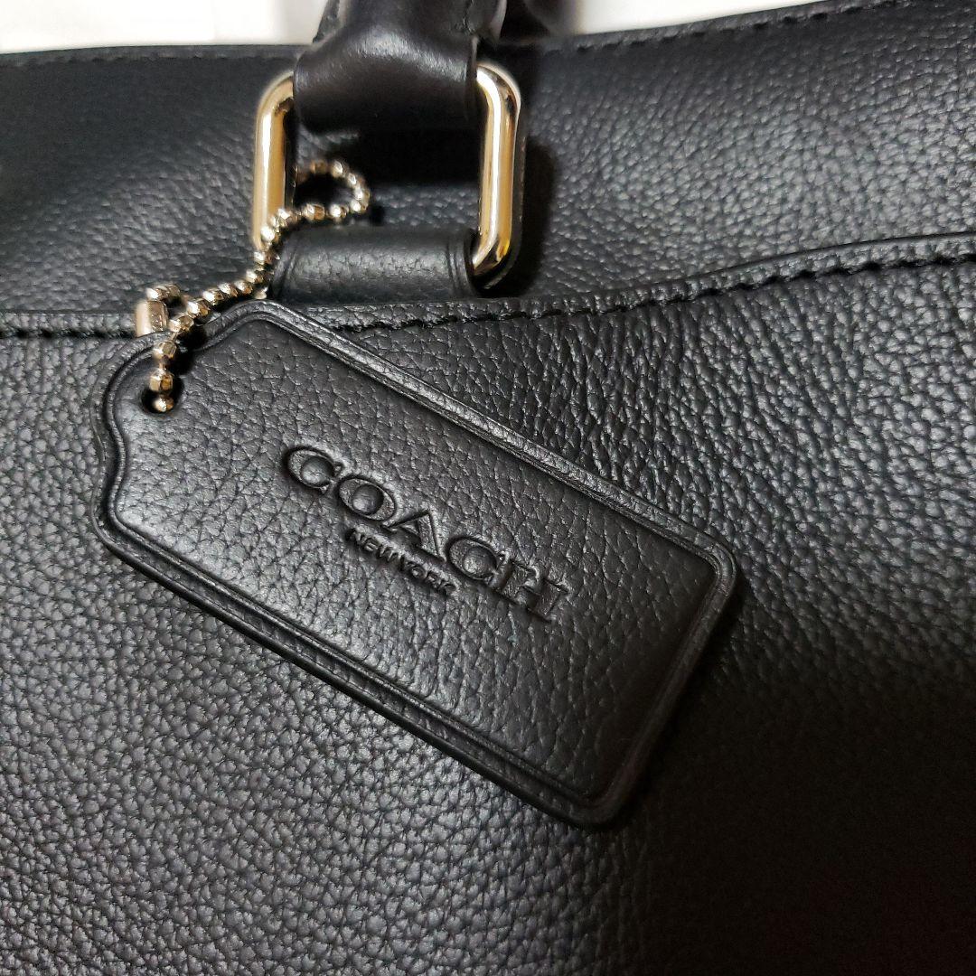 COACH 黒 レザー バッグ　メンズ　黒　ラージ