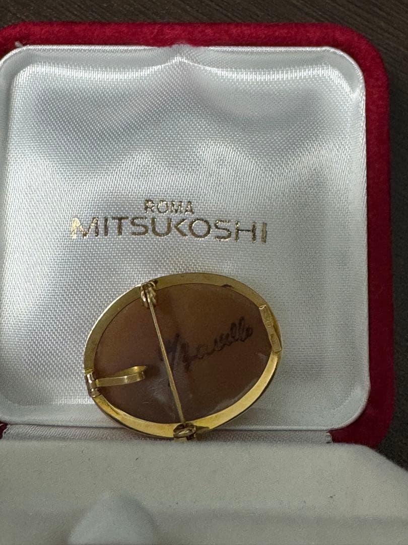 w*o様 ヴィンテージ　シェルカメオ　ペンダント　ブローチ　ゴールド　K18 7