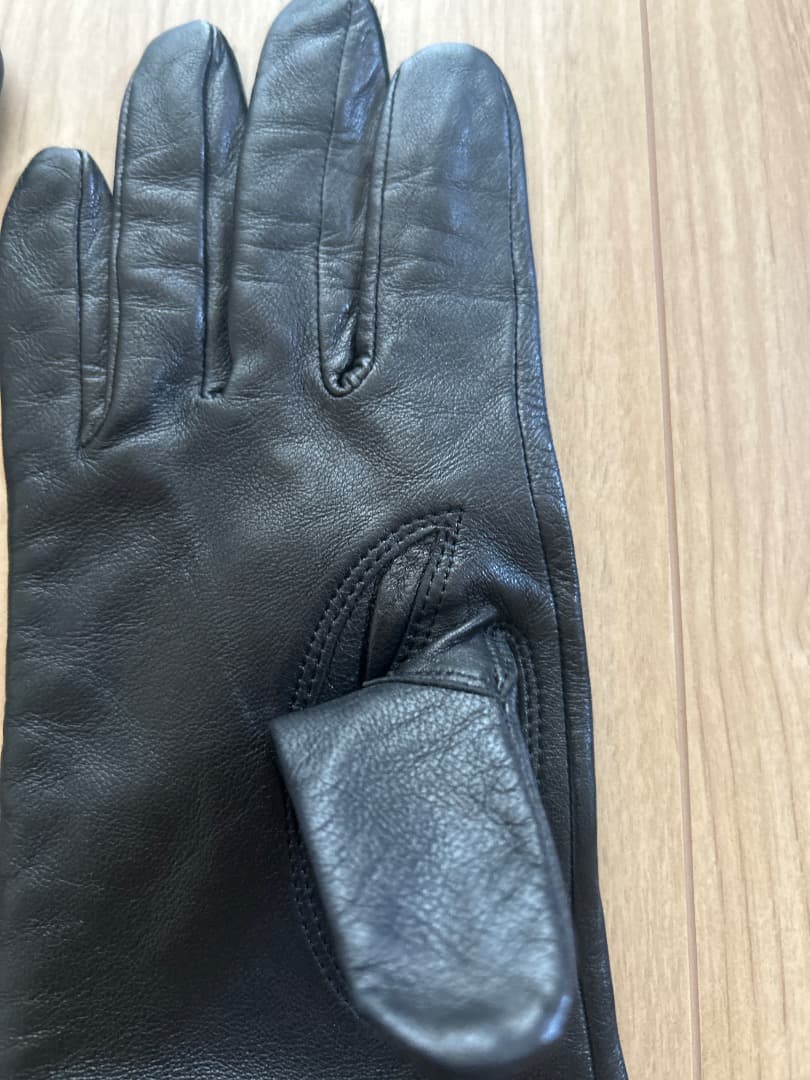 Chloé 黒レザー ロンググローブ