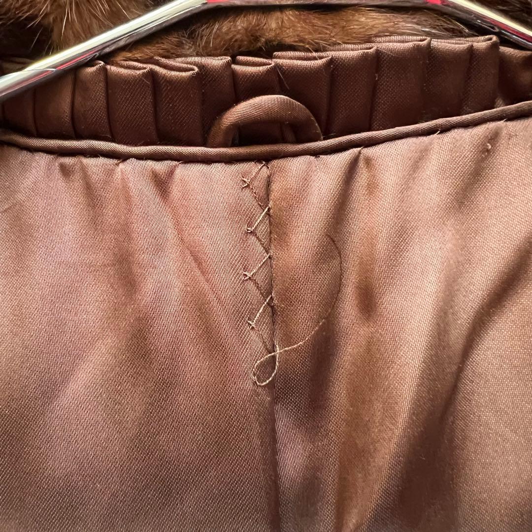 総丈75cm デミバフミンク リアルファーコート 本毛皮 毛並み◎ なめし柔らか