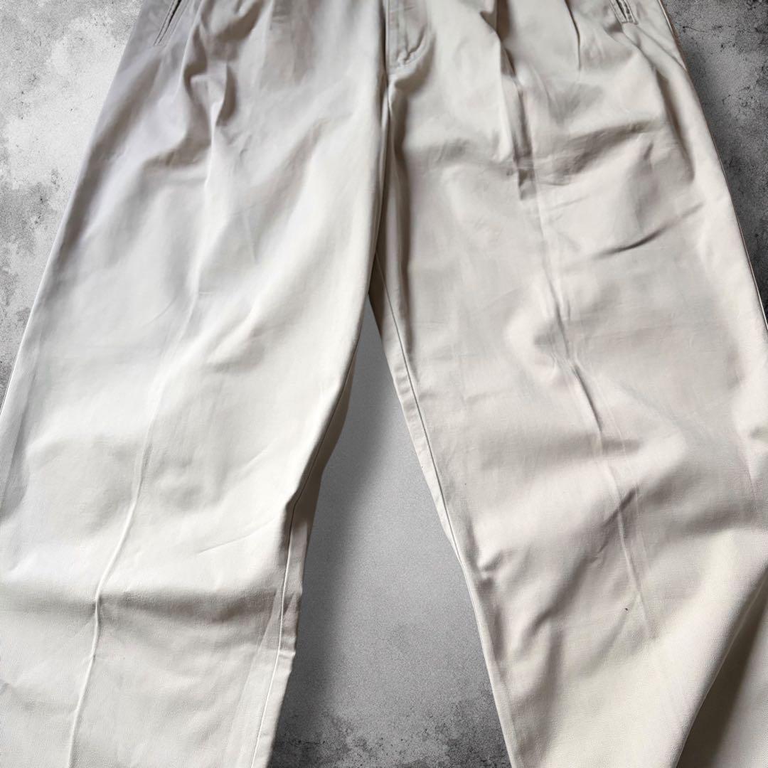 90s USA製 DOCKERS ツータックワイドチノ ヴィンテージ 白チノパン