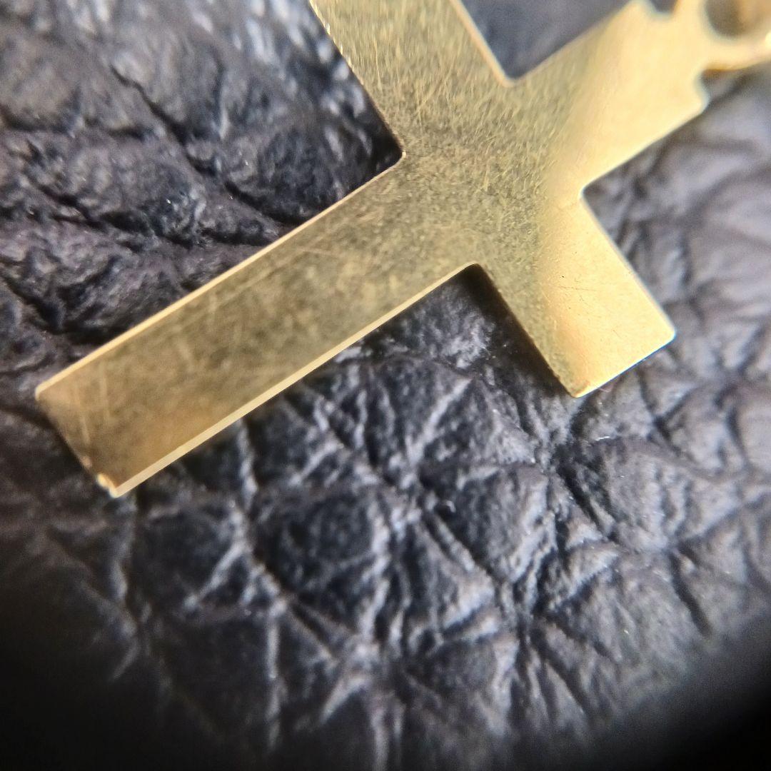 (C012813) K18 YG ネックレス トップ チャーム 十字架