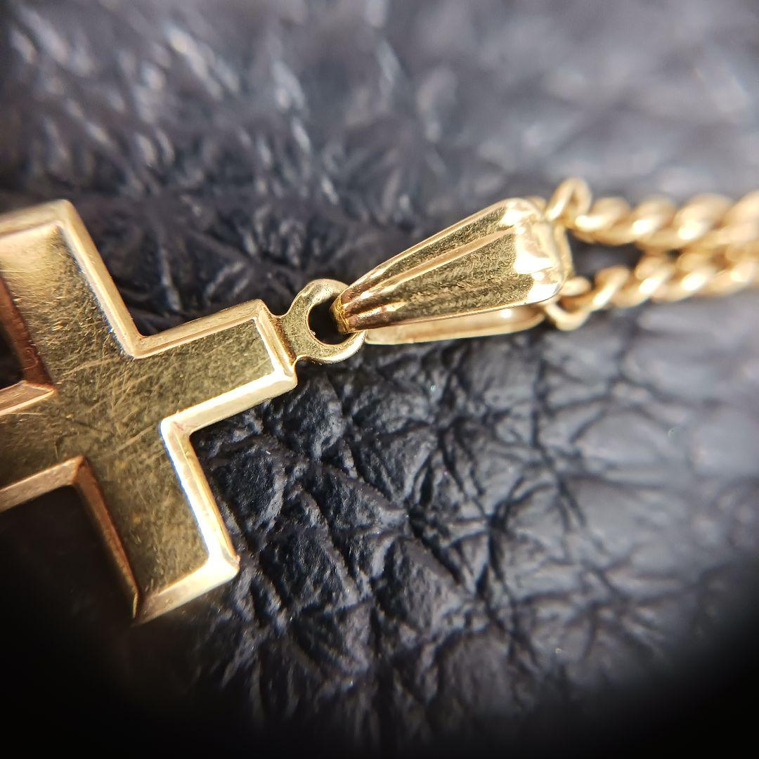 (C012813) K18 YG ネックレス トップ チャーム 十字架