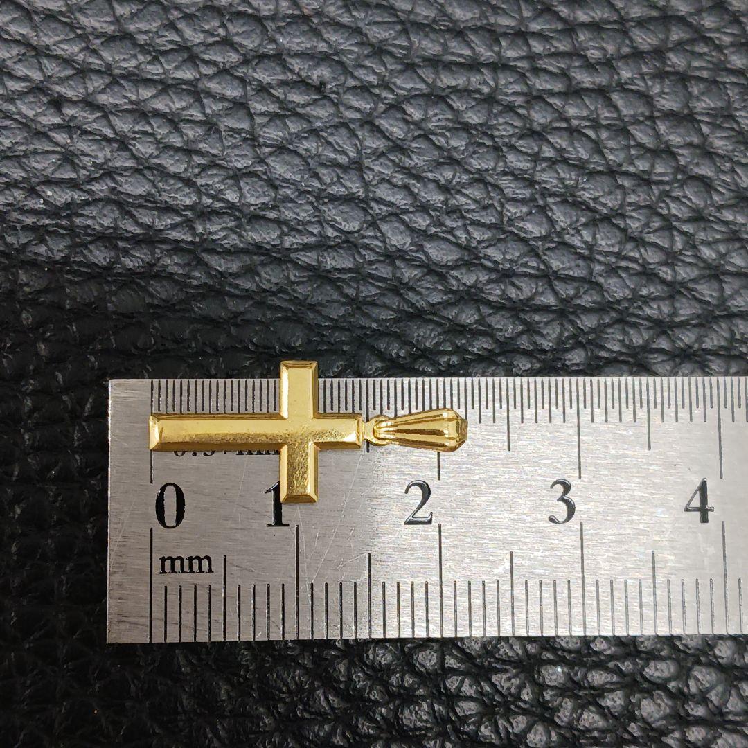 (C012813) K18 YG ネックレス トップ チャーム 十字架