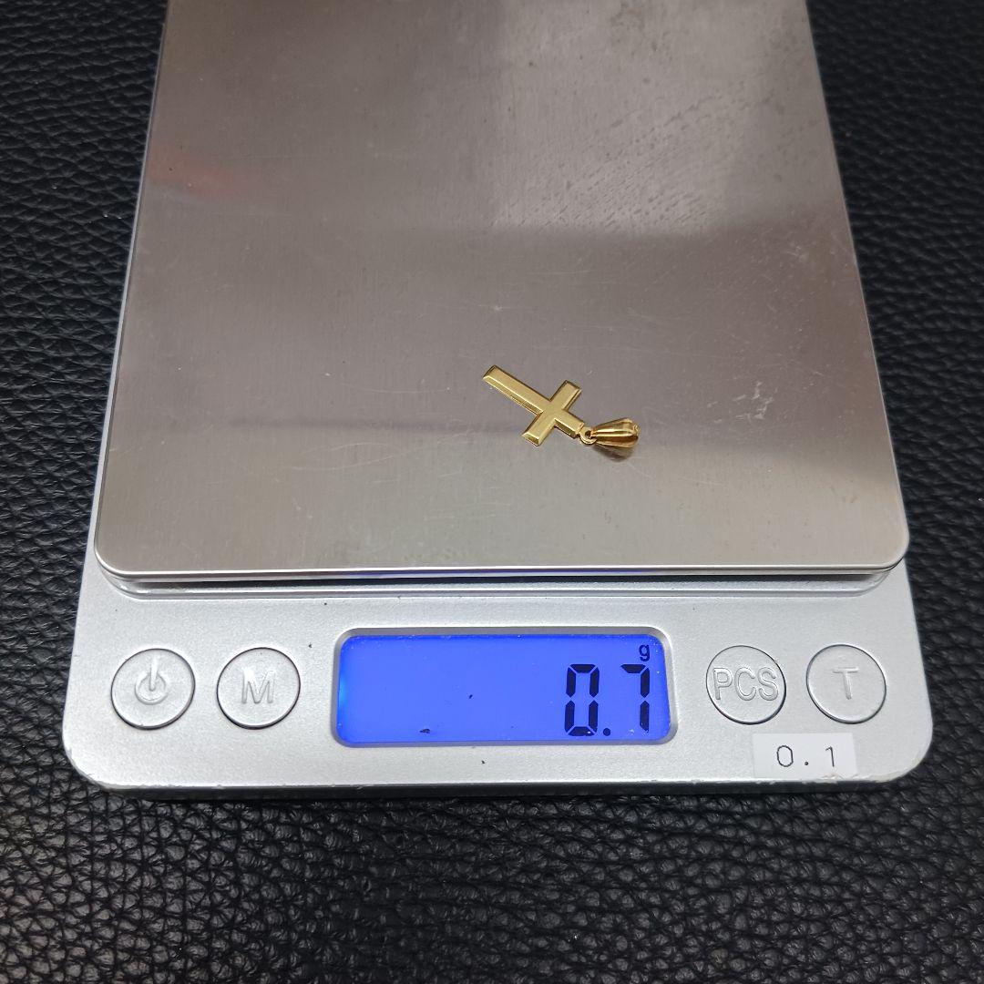 (C012813) K18 YG ネックレス トップ チャーム 十字架
