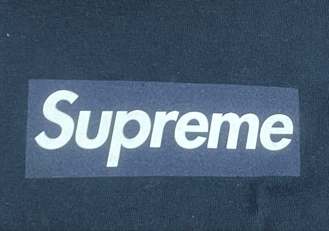 クリーニング済　Supreme Box Logo L/S Tee Navy