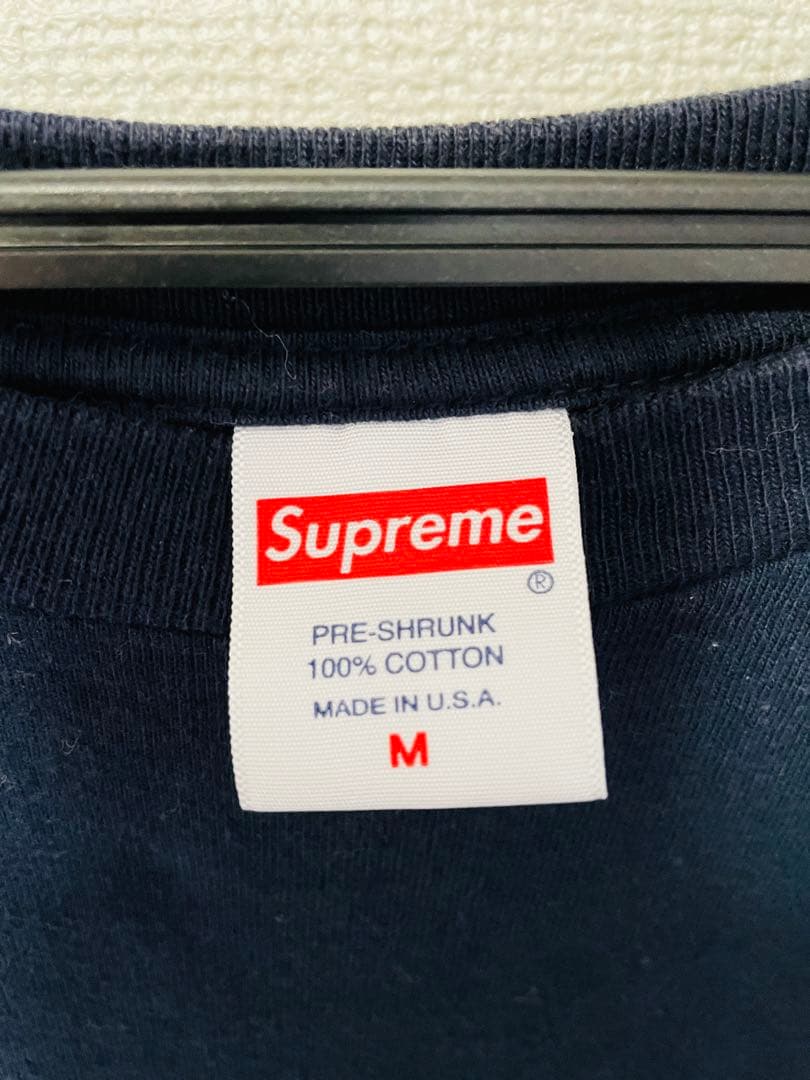 クリーニング済　Supreme Box Logo L/S Tee Navy
