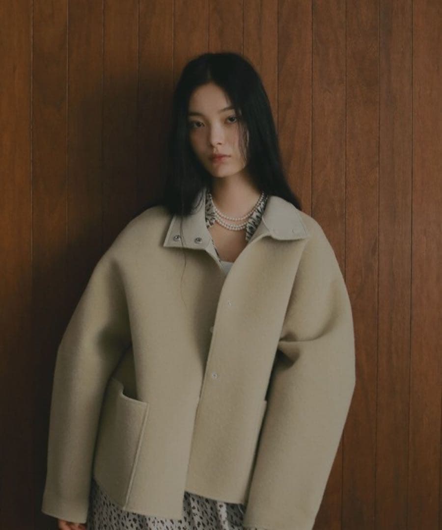 apart by ムートンリバーブルゾン　ライトベージュS