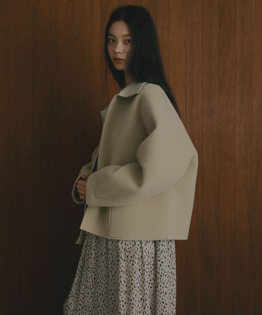 apart by ムートンリバーブルゾン　ライトベージュS