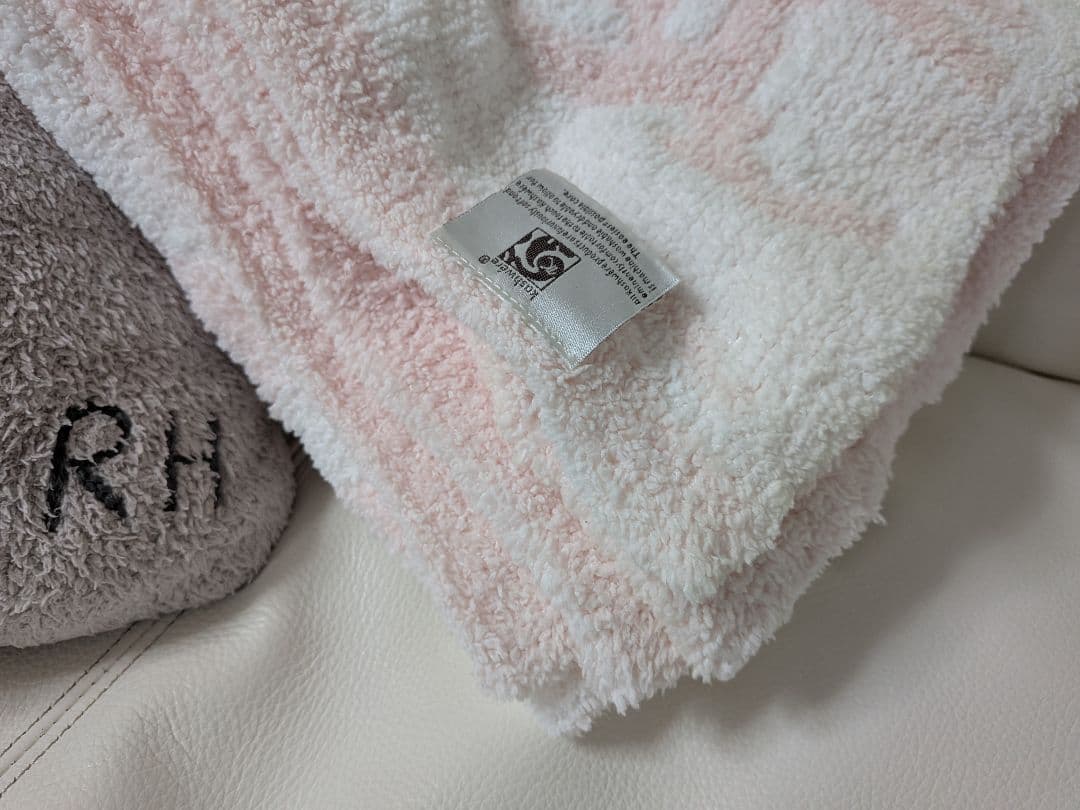 【美品】カシウェア★ブランケット★ピンク✕ホワイト