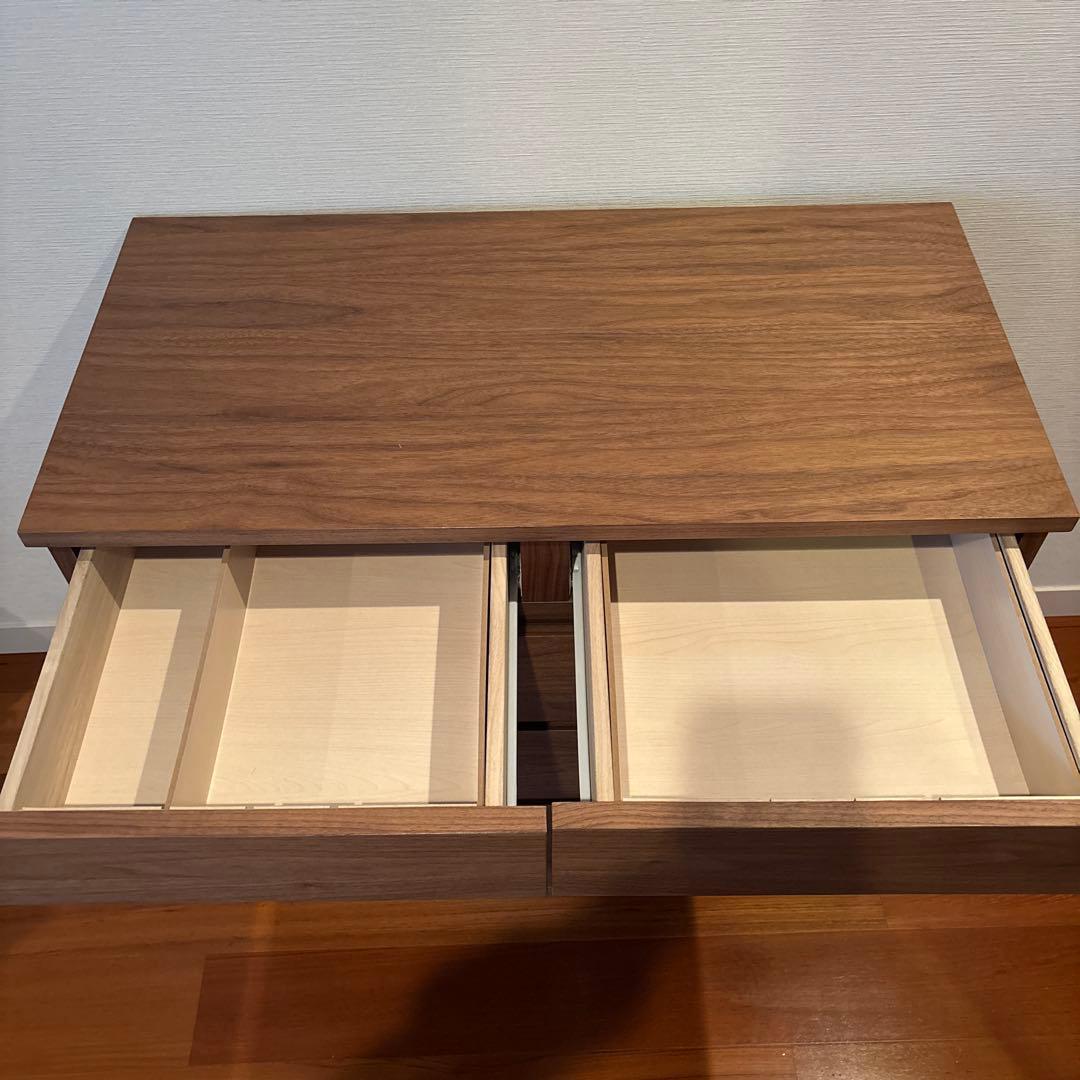 【美品】無印 木製チェスト４段　ウォールナット材突板 タンス 洋服